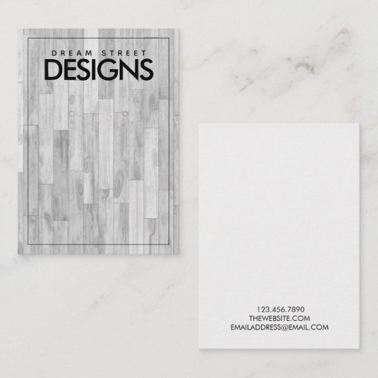 グレーミニマル木製イヤリング表示カード 名刺 (正面/裏面)