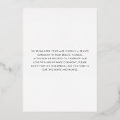 グレーミニマル金ゴールドの結婚した駆け落ち発表 箔招待状 (裏面)