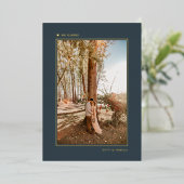 グレーミニマル金ゴールドの結婚した駆け落ち発表 箔招待状 (立ち正面)