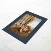 グレーミニマル金ゴールドの結婚した駆け落ち発表 箔招待状 (回転した状態)