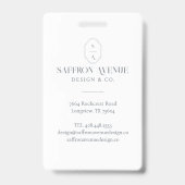 グレーミニマルIDカスタムモノグラムのロゴ&写真 バッジ (裏面)