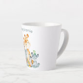 グレーミントの水彩かわいいサファリジャングル動物 カフェラテマグ (右アングル)