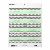 グレーミントシェブロンウェディングラベル ラベル (フルシート)