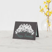 グレーミントホワイトダフォジルブーケハッピーバースデー カード (黄色い花)