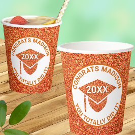 グレームオレンジキャップシックエレガントスクールパーティー 紙コップ