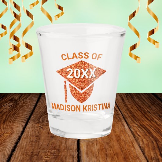 グレームオレンジキャップパーソナライズされたシックエレガント ショットグラス