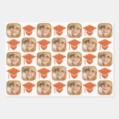 グレームオレンジキャップモダン詰め祝て ラッピングペーパーシート (正面)