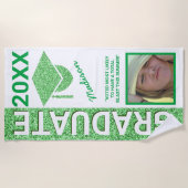 グレームグリーンキャップサマーフォトタイポグラフィ ビーチタオル (正面)