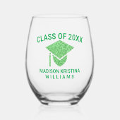 グレームグリーンキャップ名卒業のクラス ステムなしワイングラス (正面)
