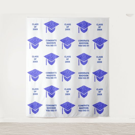 グレームネイビーキャップシックパーティー自撮りフォトブース タペストリー (正面)