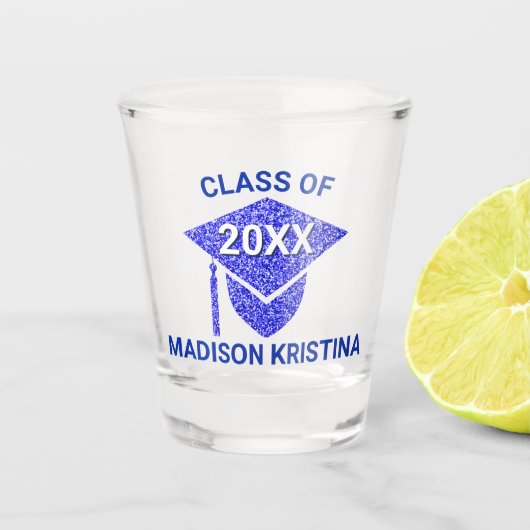 グレームネイビーキャップシパーソナライズされたックエレガント ショットグラス (正面)