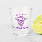 グレームパープルキャップパーソナライズされたシックエレガント ショットグラス (正面)