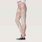 グレームピンク抽象芸術大理石パターン レギンス (左)