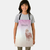 グレームピンク紙吹雪グリッターユニコーンパーソナライズされた エプロン
