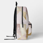 グレームピンク金ゴールドグリッター幾何学パーソナライズされた プリントバックパック (左)