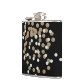 グレームブラックとホワイトのドットシャンパン金ゴールド紙吹雪 フラスク (左)