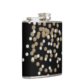 グレームブラックとホワイトのドットシャンパン金ゴールド紙吹雪 フラスク (右)