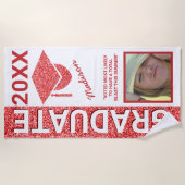 グレームレッドキャップサマーフォトタイポグラフィ ビーチタオル (正面)