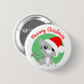 グレームワイクリスマス子猫ボタン 缶バッジ (正面&裏面)