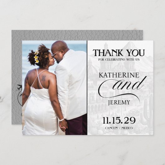 グレーメキシコ旅券 サンキューカード (正面/裏面)