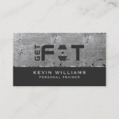 グレーメタリックグランジテクスチャフィットネストレーナー 名刺 (正面)