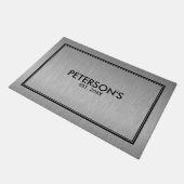 グレーメタリックテクスチャプリントブラックフレーム ドアマット (アングル)