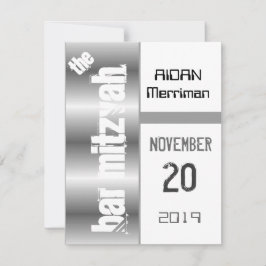 グレーメタリックバー（ユダヤ教の）バル・ミツバー 招待状