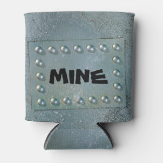 グレーメタルと文字プレートオン缶クーラー 缶クーラー