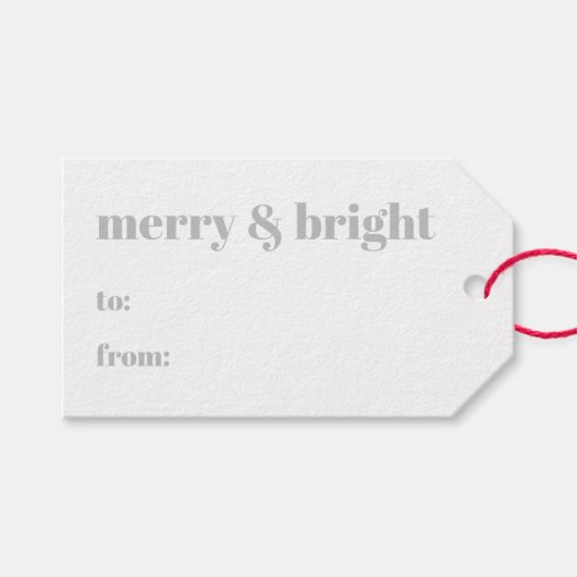 グレーメリーの白いクリスマスから明るいモダンへ ギフトタグ (正面(横))