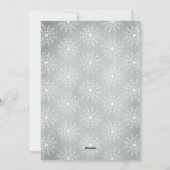 グレーメリークリスマスハッピーニューイヤー雪片 シーズンカード (裏面)