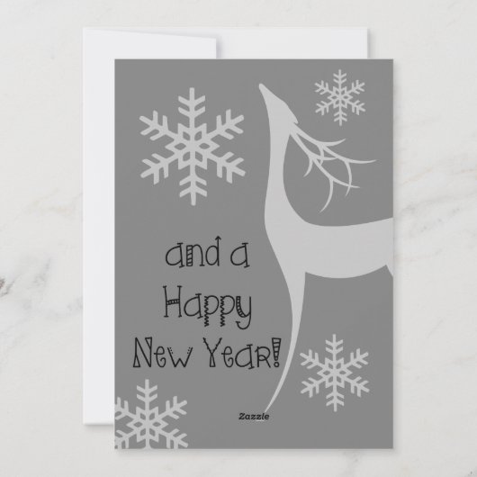 グレーメリークリスマスフォトホリデーカード シーズンカード (裏面)