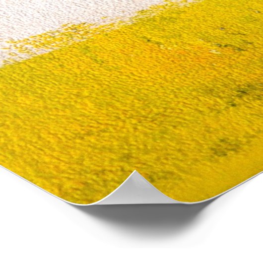 グレーモダンとイエローの抽象芸術アート ポスター (角)