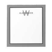 グレーモダンとブラックモノグラム ノートパッド (正面)