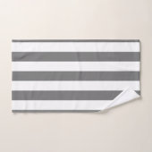 グレーモダンとホワイトのミニマストライプリスト バスタオルセット (ハンドタオル)