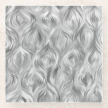 グレーモダンとホワイトアート飲料用コースター