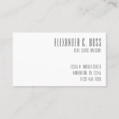 グレーモダンとホワイトシンプルの3文字モノグラム 名刺 (裏面)