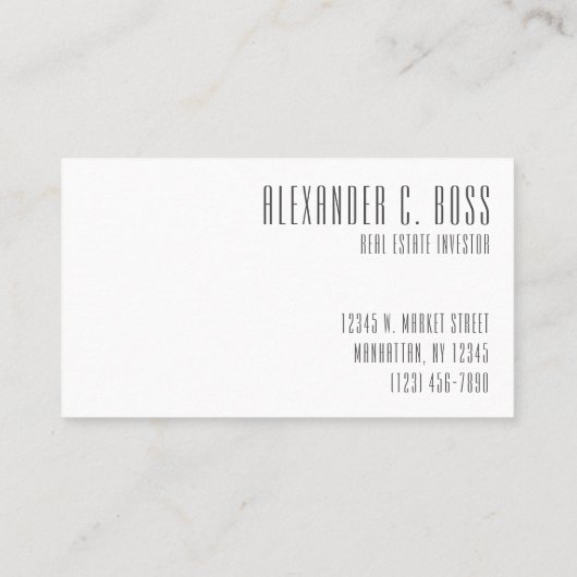 グレーモダンとホワイトシンプルの3文字モノグラム 名刺 (裏面)