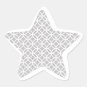 グレーモダンとホワイトスターパターン（の模様が）あるのシール 星シール (正面)