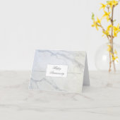 グレーモダンとホワイトマーブル記念日 カード (黄色い花)