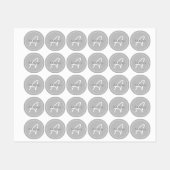 グレーモダンとホワイト |名カッコいい前&モノグラム ラベル (シート)