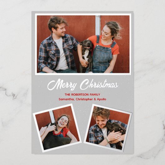 グレーモダンとレッドドッグのピットブル挨拶 箔シーズンカード (正面)