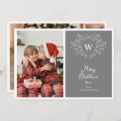 グレーモダンと白のクラスクレスト2枚の写真 シーズンカード (正面/裏面)