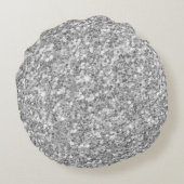 グレーモダンと白のグリッターパターン ラウンドクッション (裏面)