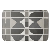 グレーモダンと白のジオメトリックカーブ バスマット (正面)