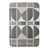 グレーモダンと白のジオメトリックカーブ バスマット (正面縦)