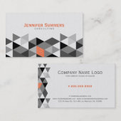 グレーモダンと白のジオメトリ三角形パターン2 名刺 (正面/裏面)