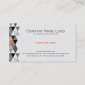 グレーモダンと白のジオメトリ三角形パターン2 名刺 (裏面)