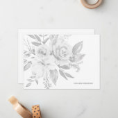 グレーモダンと白のモノクロパーソナライズされた ノートカード (正面/裏面インサイチュ)