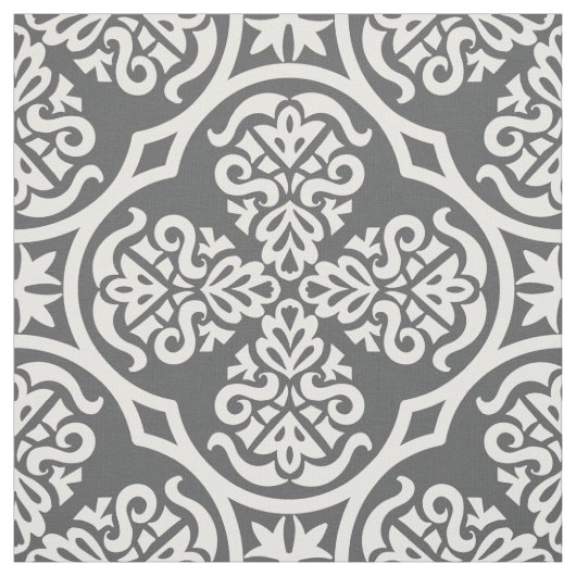 グレーモダンと白の幾何学模様 ファブリック (見本)