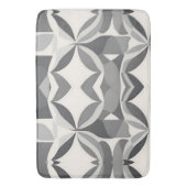 グレーモダンと白の幾何学的ダイヤモンドパターン バスマット (正面縦)